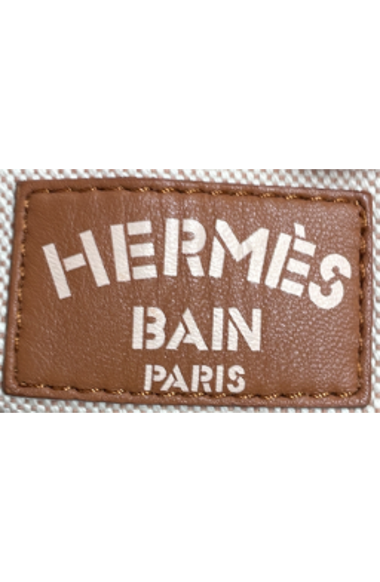 Pre-Owned Hermes La Plage Beach Tote Bag Printed Canvas, Alternate, color, Blue