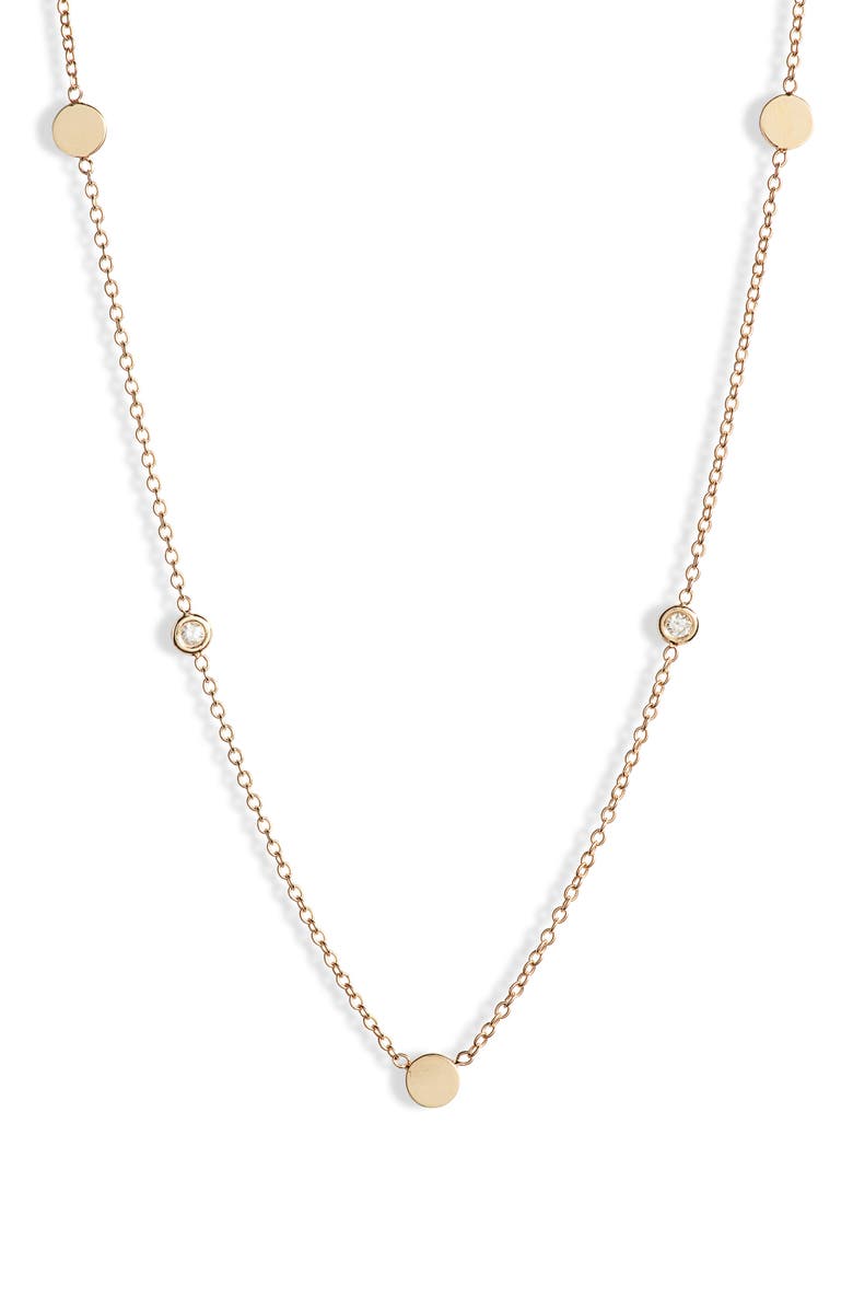 Zoë Chicco Bezel Diamond Necklace, Main, color,