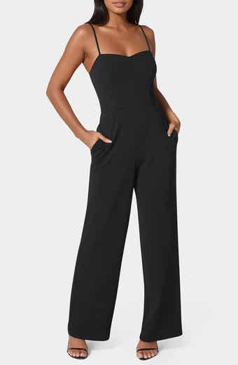 bebe Sweetheart Neck Scuba Knit Jumpsuit