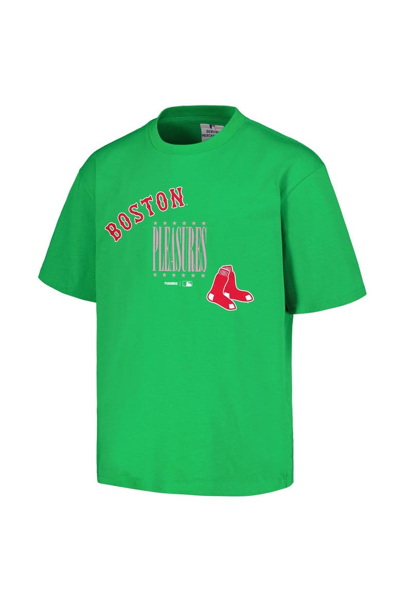 Men's PLEASURES  Green Boston Red Sox Repurpose T-Shirt, Alternate, color, Green