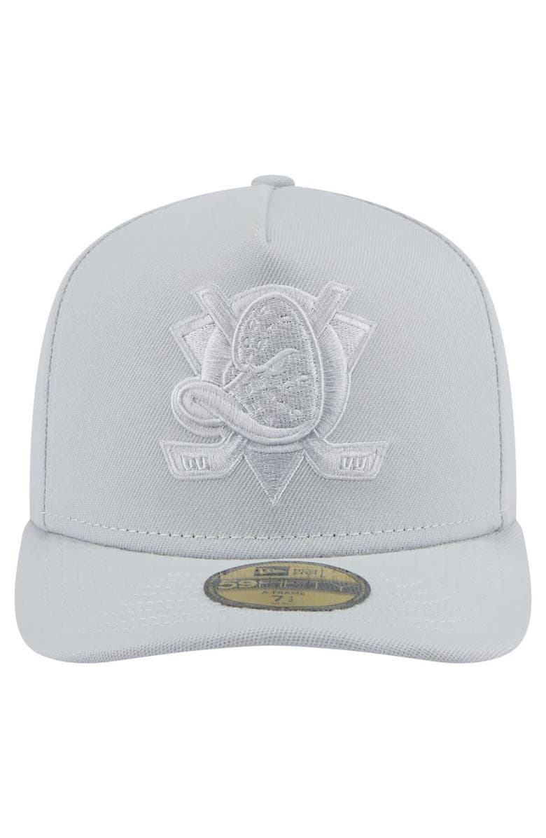 New Era Men's New Era Gray Anaheim Ducks Color Pack A-Frame 59FIFTY Fitted Hat, Alternate, color, 