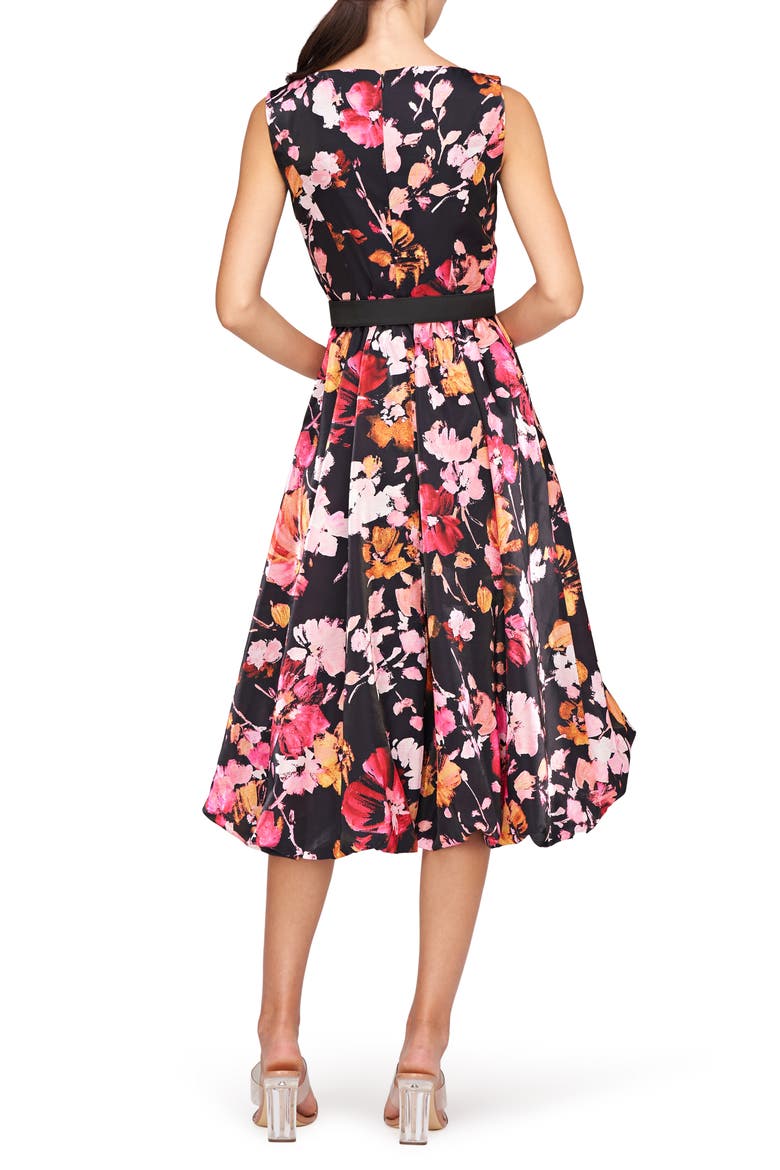 Viola Floral Belted Sleeveless High-Low Dress, Alternate, color, SAFFRON/ BLACK