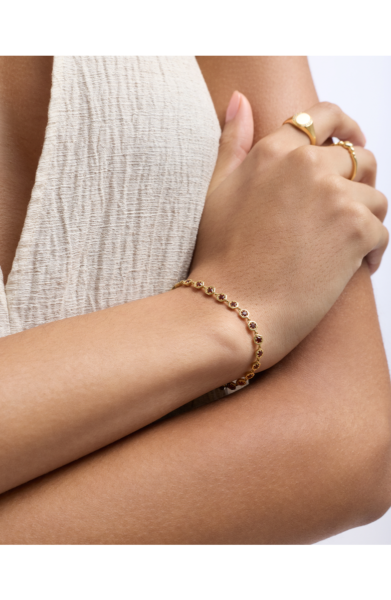 Astley Clarke Gold Deco Red Garnet & Red Sapphire Tennis Bracelet, Alternate, color, Gold