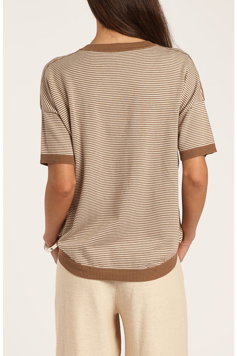 Modern Striped Tee, Alternate, color, Sepia Stripe
