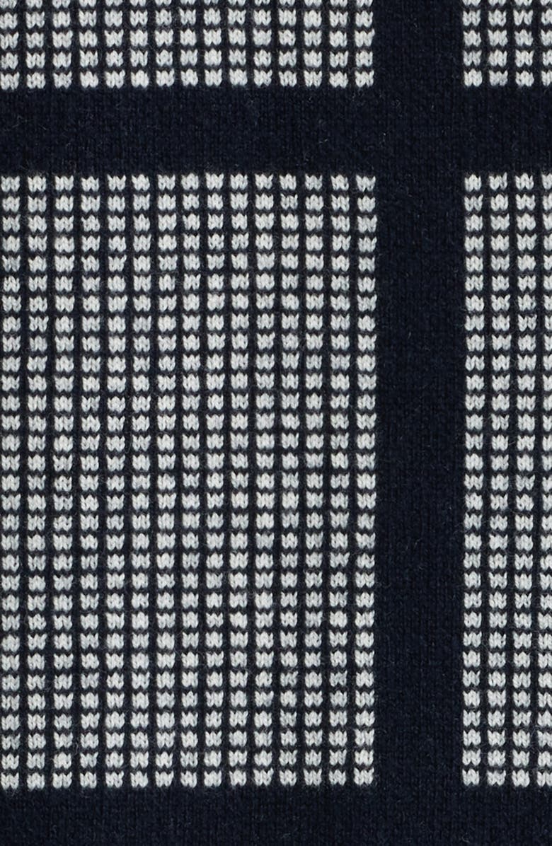 Percival Costa Geo Pattern Short Sleeve Wool & Cotton Cardigan, Alternate, color, Navy