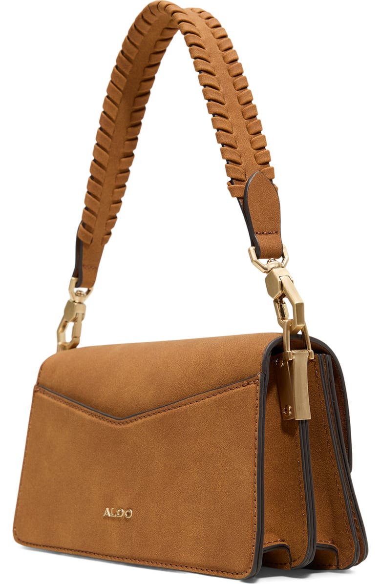 ALDO Luxehandle Faux Leather Shoulder Bag, Alternate, color, Cognac