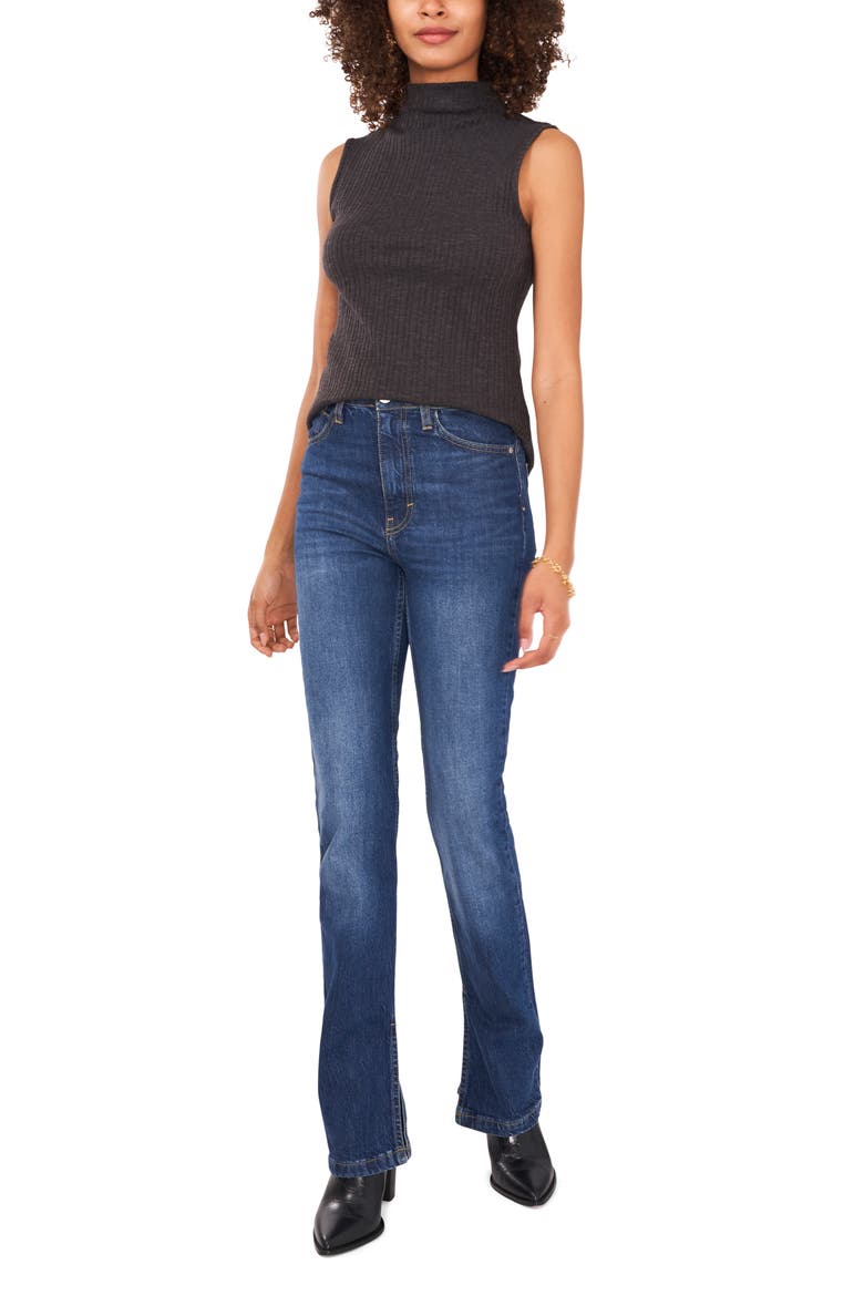 Rib Mock Neck Shell, Alternate, color, HEATHER GREY