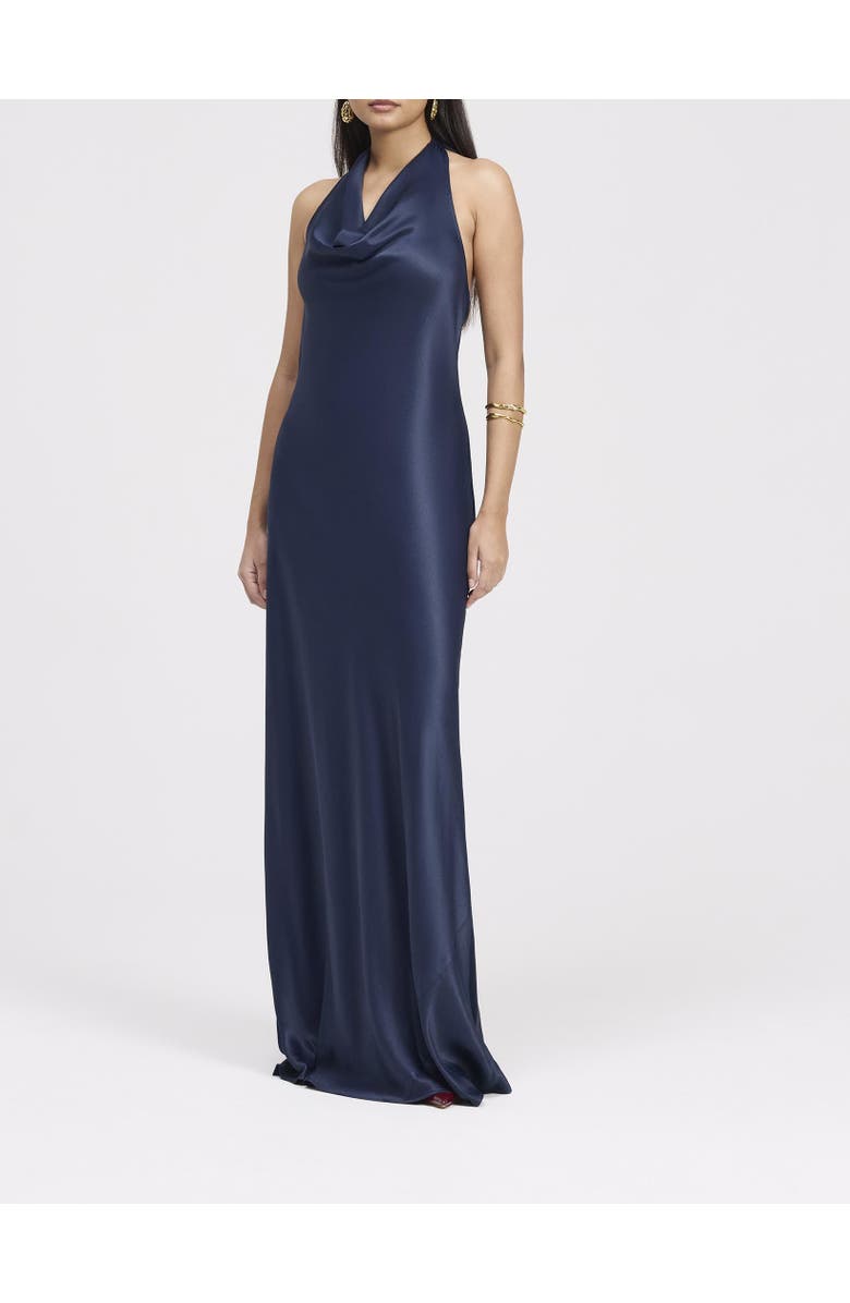Ghost London Elara Cowl Front Satin Maxi Dress, Alternate, color, Navy