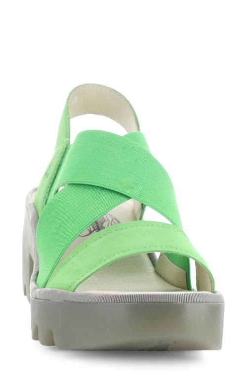 Fly London Taji Platform Slingback Sandal In Green