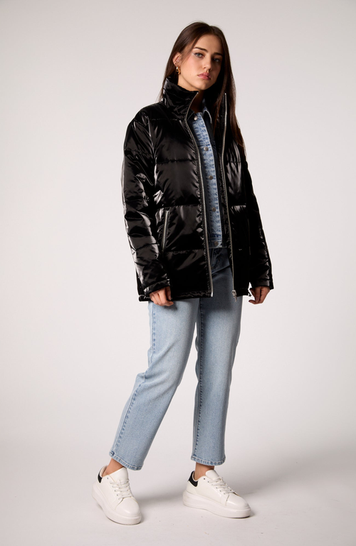 Blue Revival Hailey Jacket With Removable Denim Insert In Black