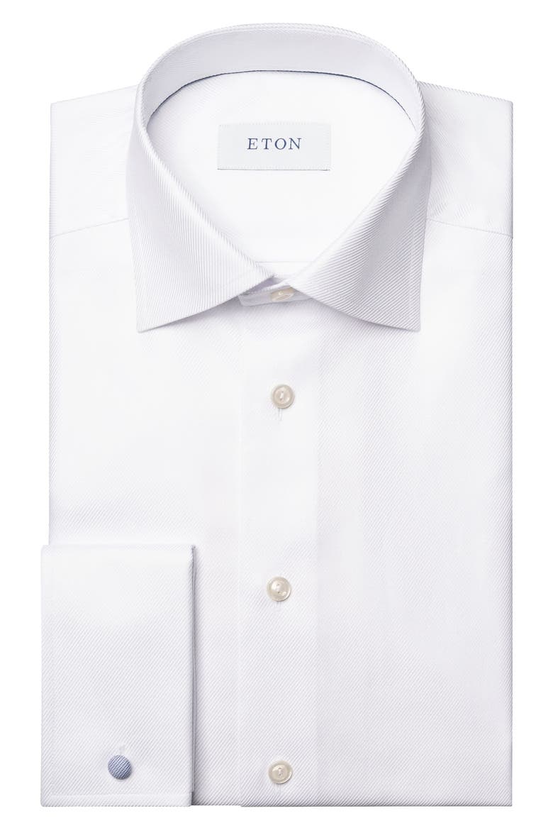 Contemporary Fit Diamond Weave Dress Shirt, Alternate, color, WHITE