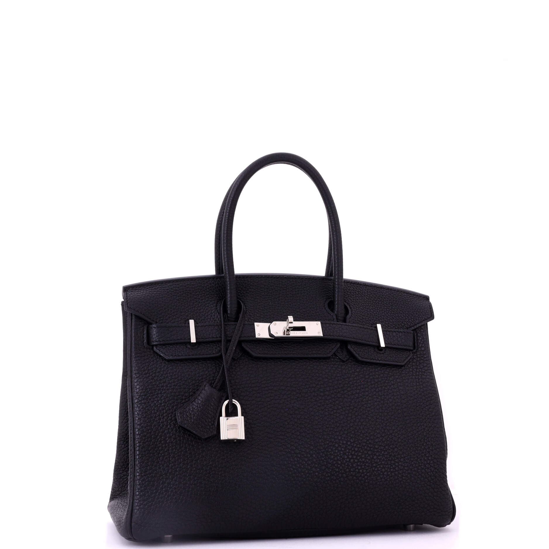 Pre-Owned Hermes Birkin Handbag Black Togo with Palladium Hardware 30, Alternate, color, Noir