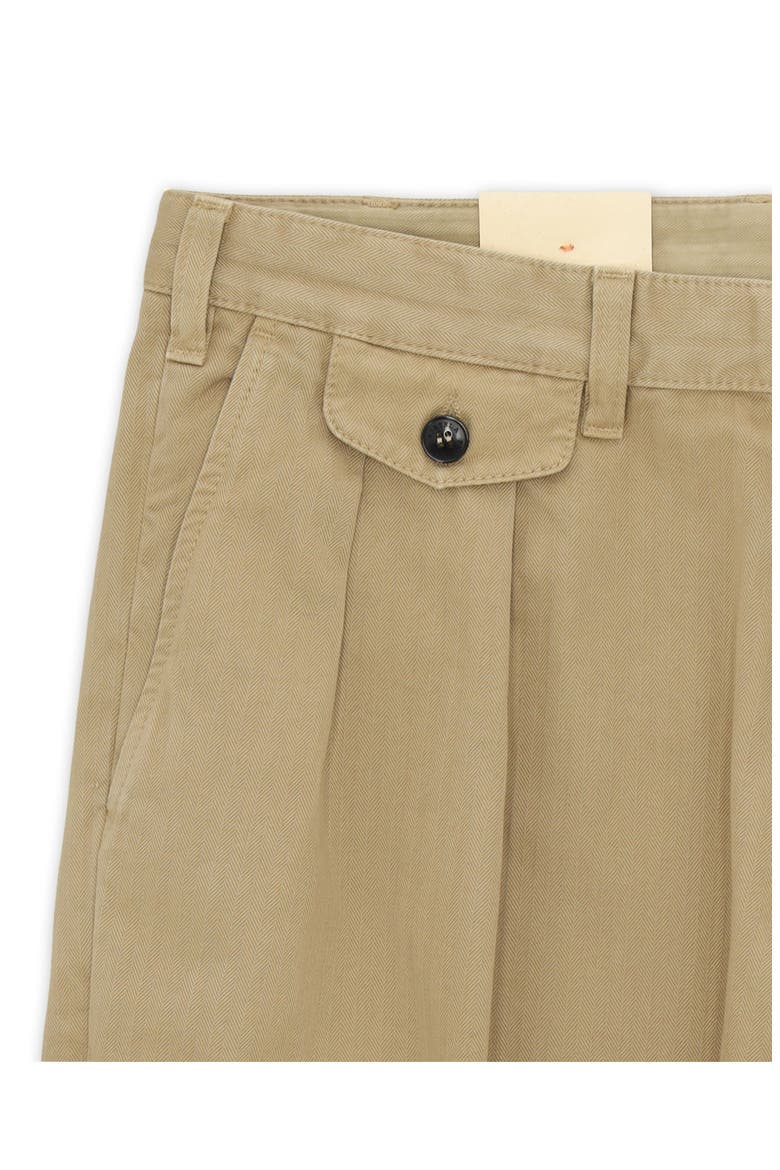 Seattle Herringbone Cotton Pleated Trousers, Alternate, color, CAMEL