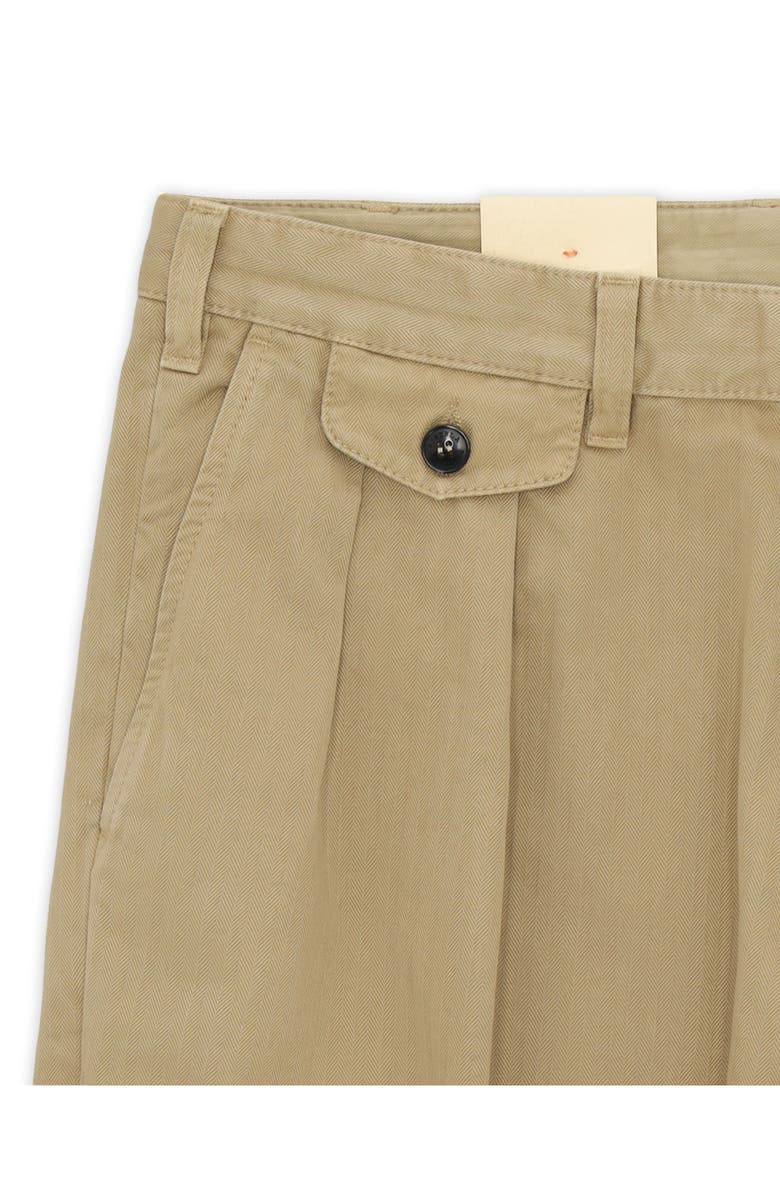 Fortela Seattle Herringbone Cotton Pleated Trousers, Alternate, color, Camel