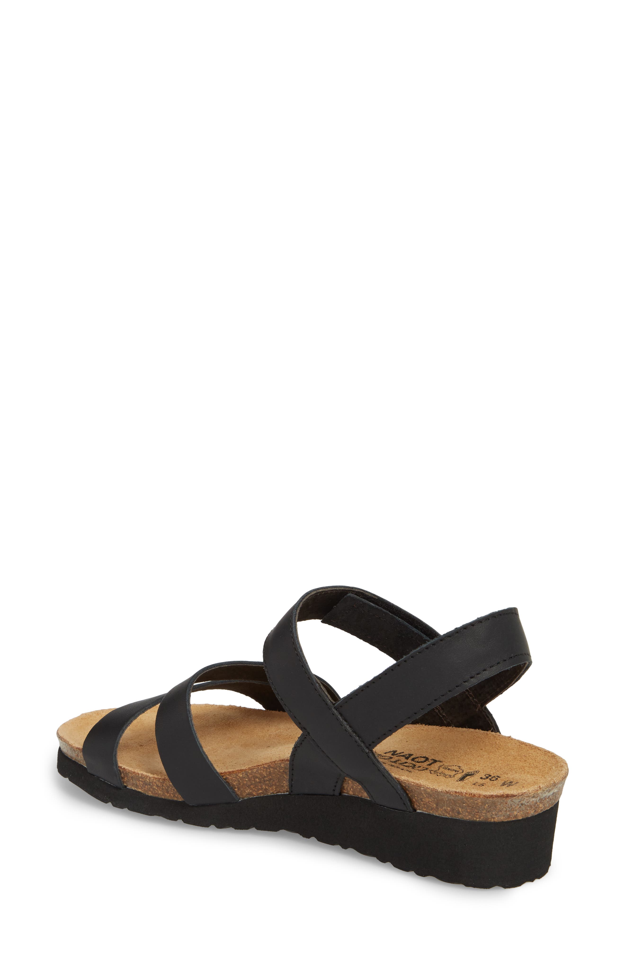 Naot Kayla Wedge Sandal, Alternate, color, Black Matte Leather