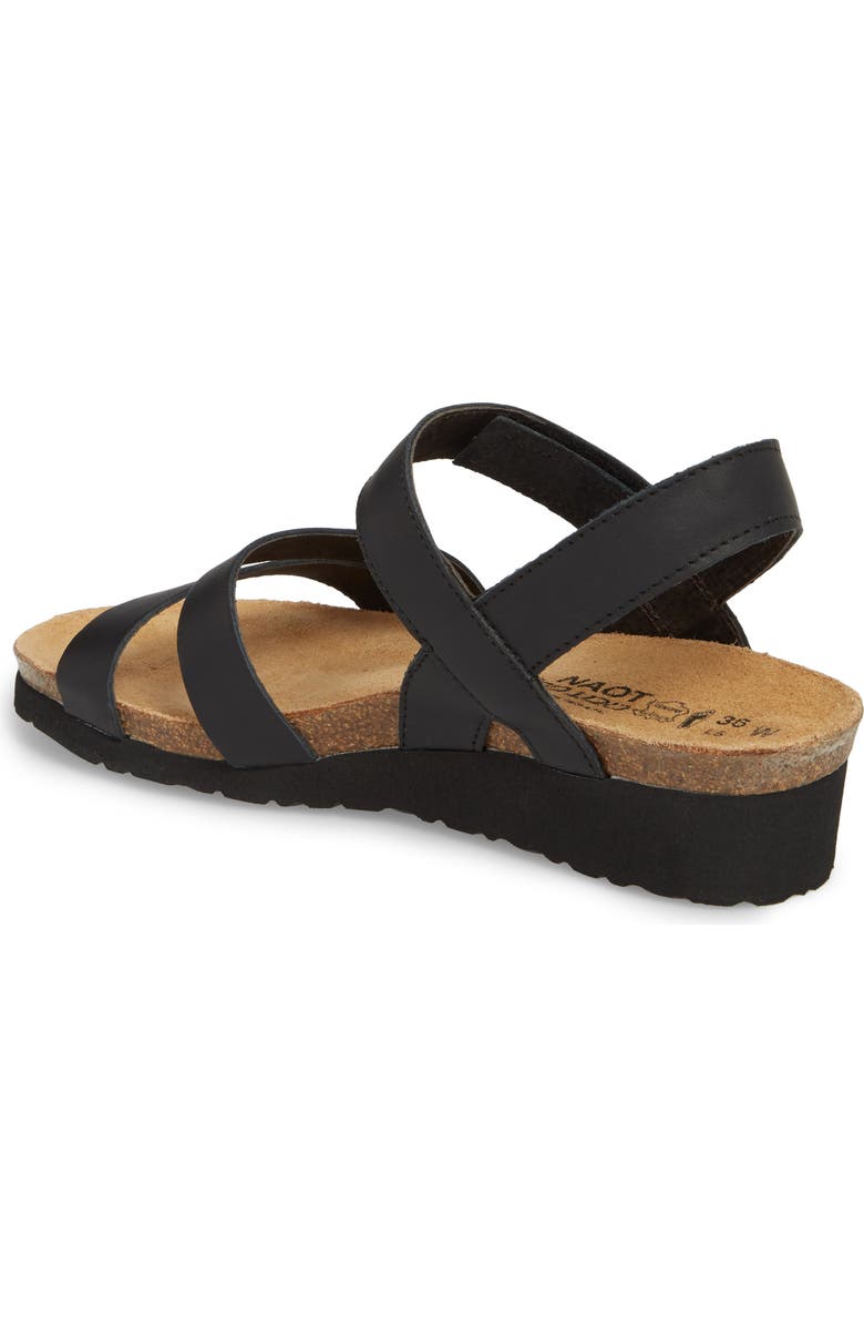 Naot Kayla Wedge Sandal, Alternate, color, Black Matte Leather