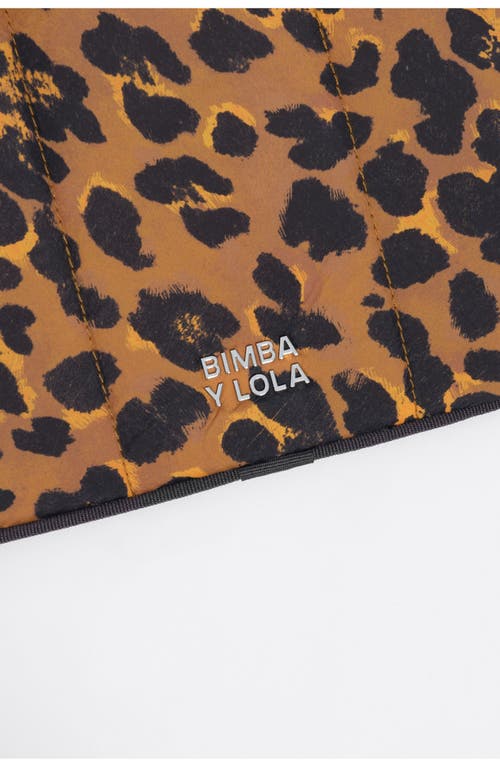 Bimba Y Lola Teak Leopard Print Nylon Laptop Sleeve In Animal Print