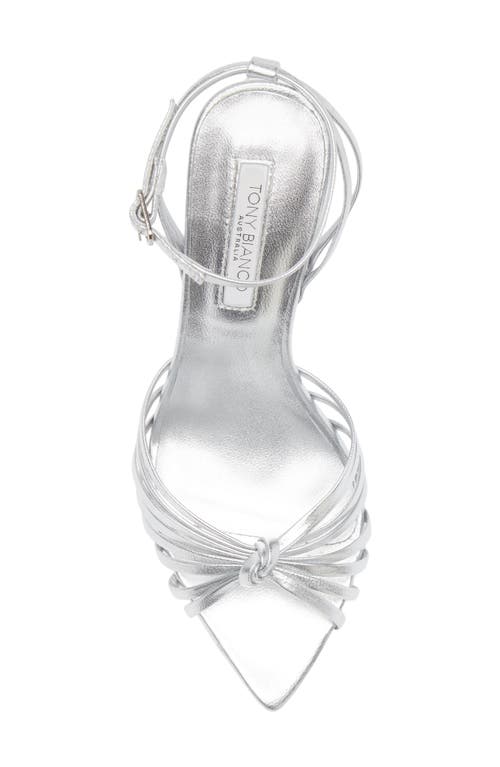 Tony Bianco Maxos Ankle Strap Pointed Toe Sandal In Silver