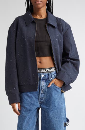ALEXANDER WANG ジャケット クリスタルホットフィックス Alexander Wang Hotfix Crystal Boxy Workwear Jacket | Nordstrom