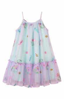 Zunie Kids' Mermaid Appliqué Tier Dress