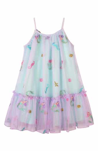 Zunie Kids' Mermaid Appliqué Tier Dress