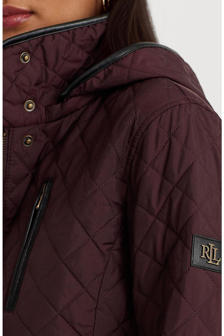 Diamond Quilted Hooded Jacket, Alternate, color, DARK GARNET