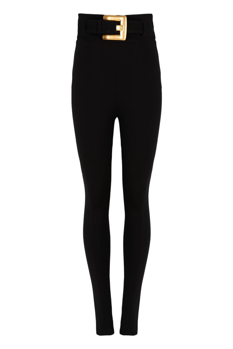 Stretch trousers with belt, Main, color, black