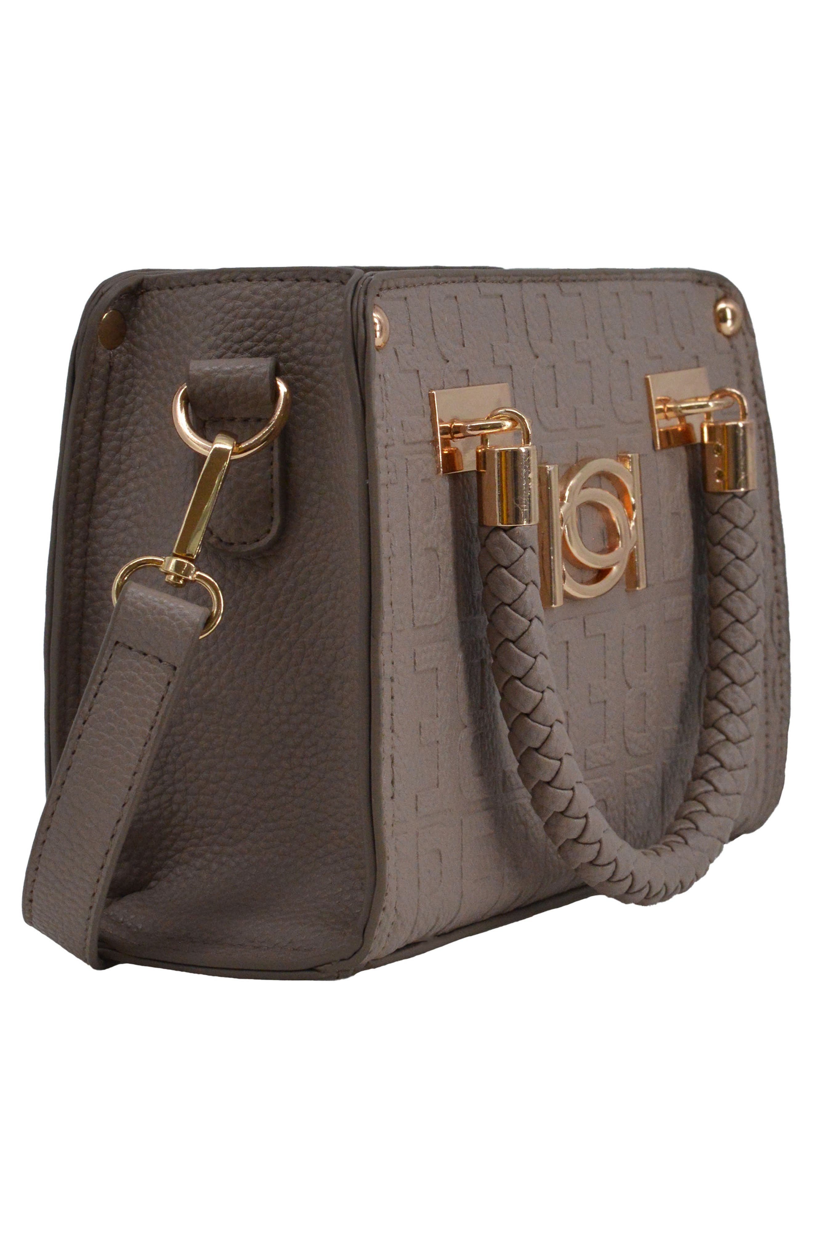 bebe Alexandria Top Handle Satchel, Alternate, color, Taupe