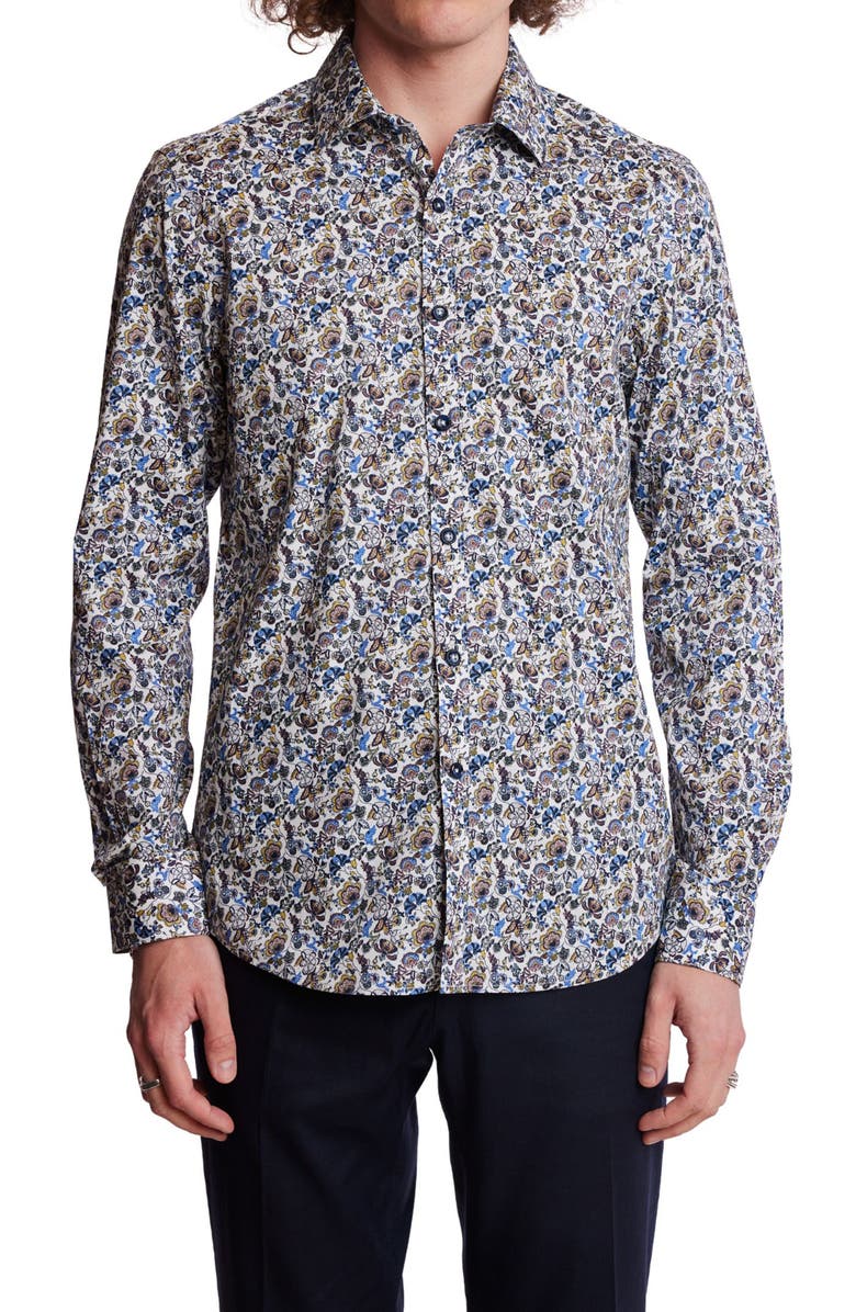 PAISLEY & GRAY Samuel Stretch Cotton Button-Up Shirt, Main, color,