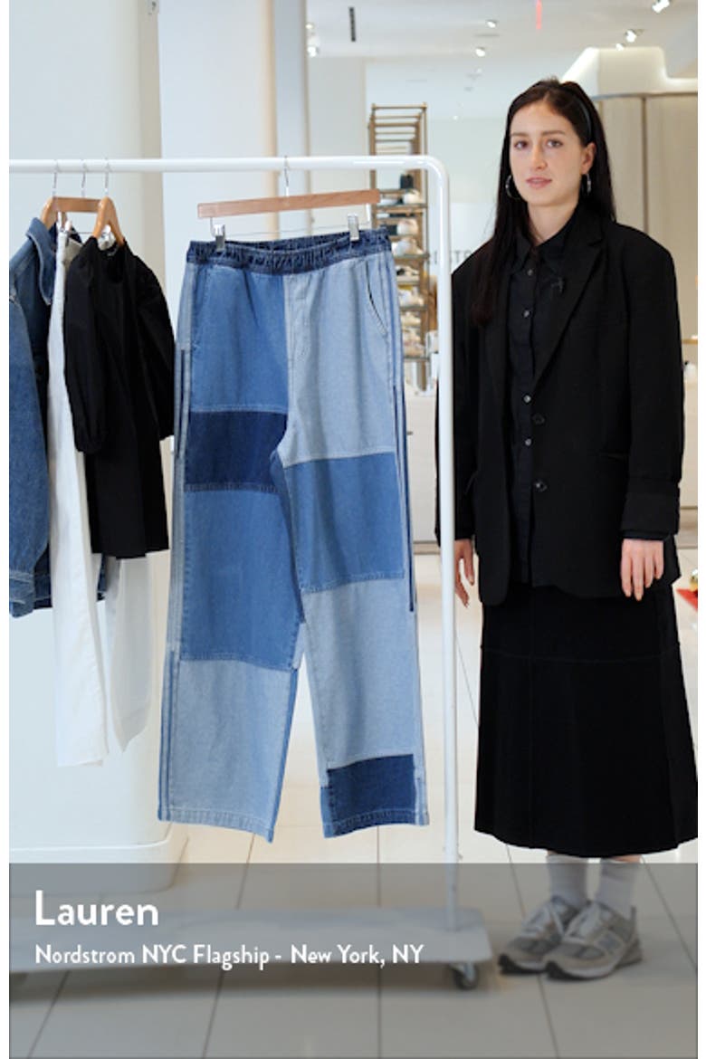 adidas x KSENIASCHNAIDER Patchwork Wide Leg Jeans (Women) | Nordstrom