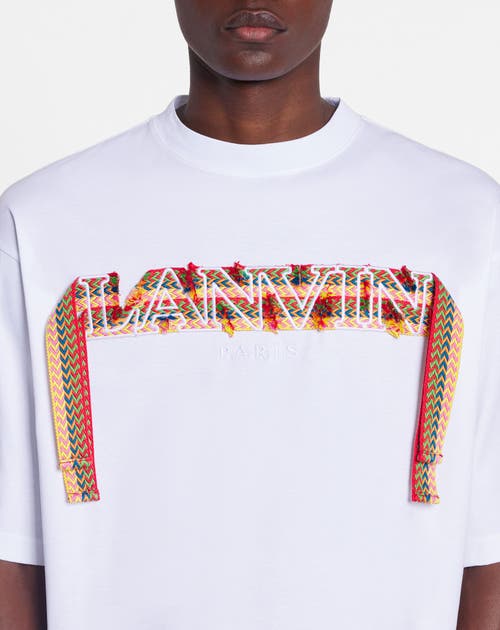 Lanvin Braided Ribbon Embroidered T-shirt In Optic White