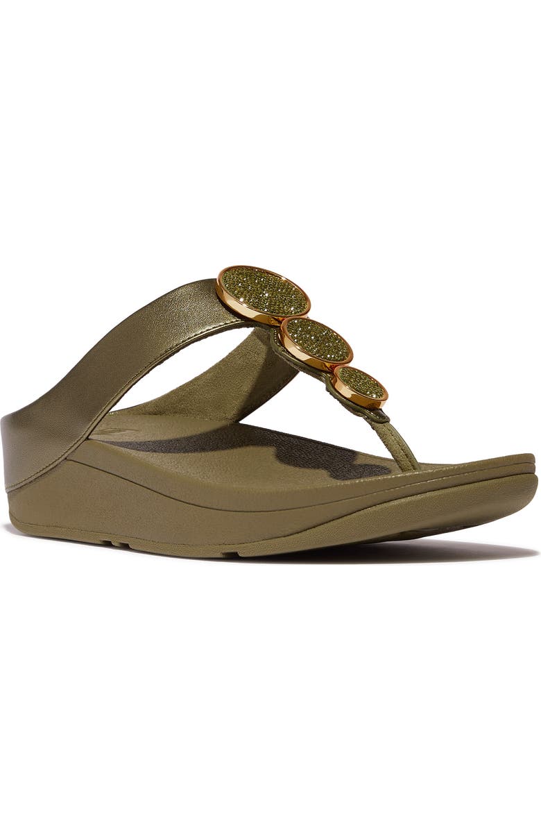 FitFlop Halo Platform Wedge Flip Flop, Main, color, Metallic Camo-Green