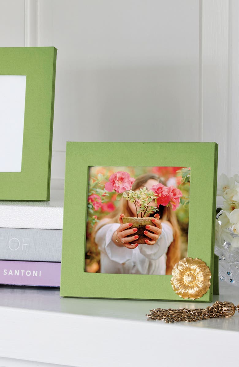 Mariposa Flower Meadow 4 x 4-Inch Picture Frame, Alternate, color, Green