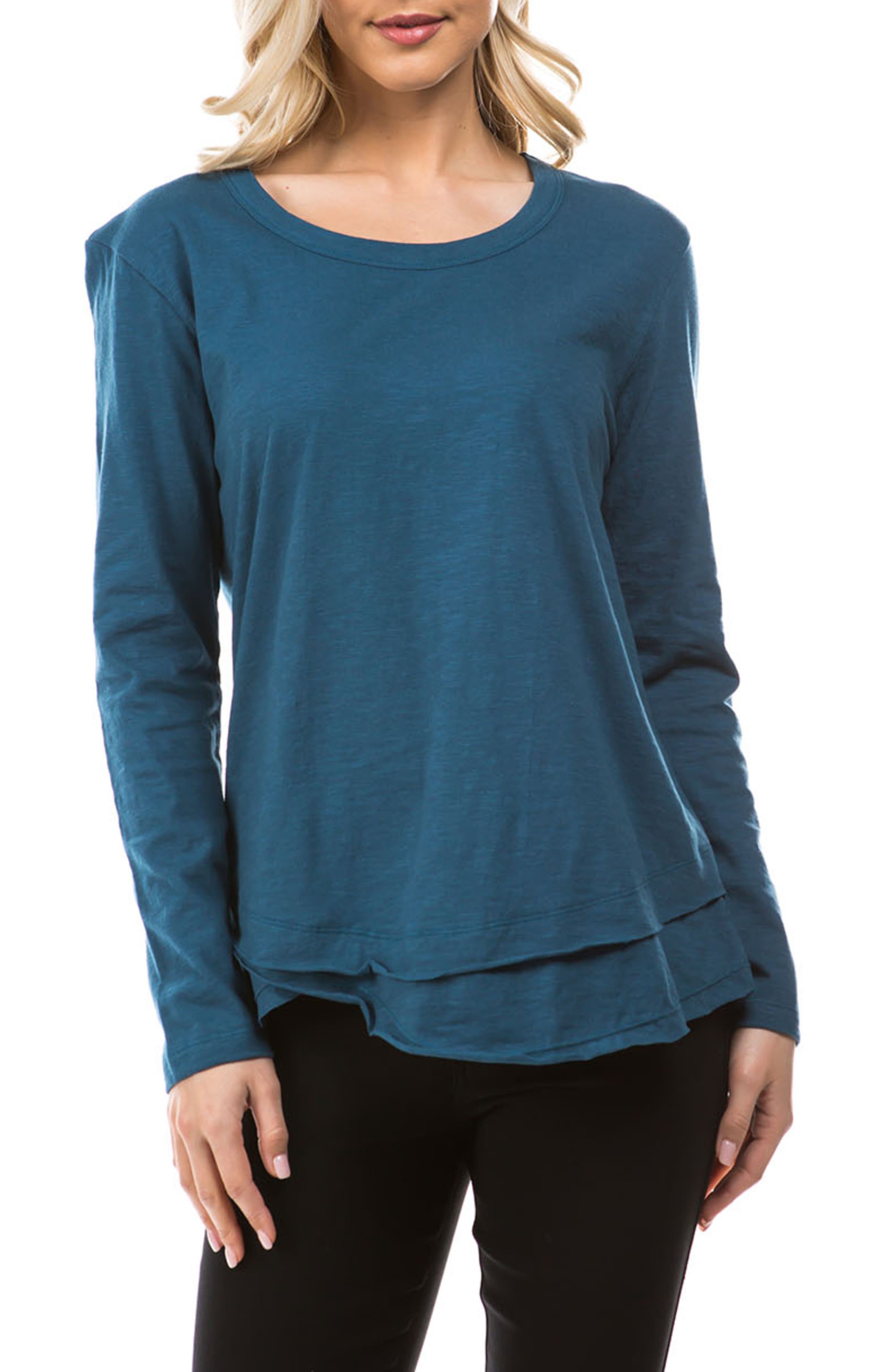 Layered Hem Cotton Slub Top