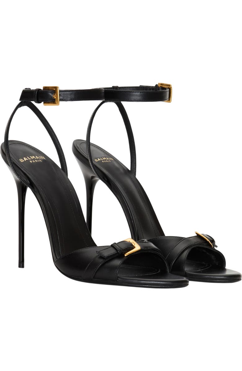 Balmain Anthem smooth leather sandals, Main, color,