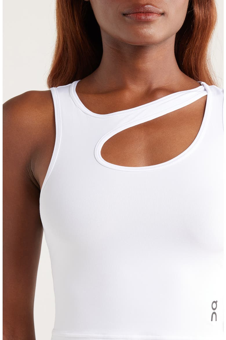 Studio Cutout Crop Top, Alternate, color, WHITE