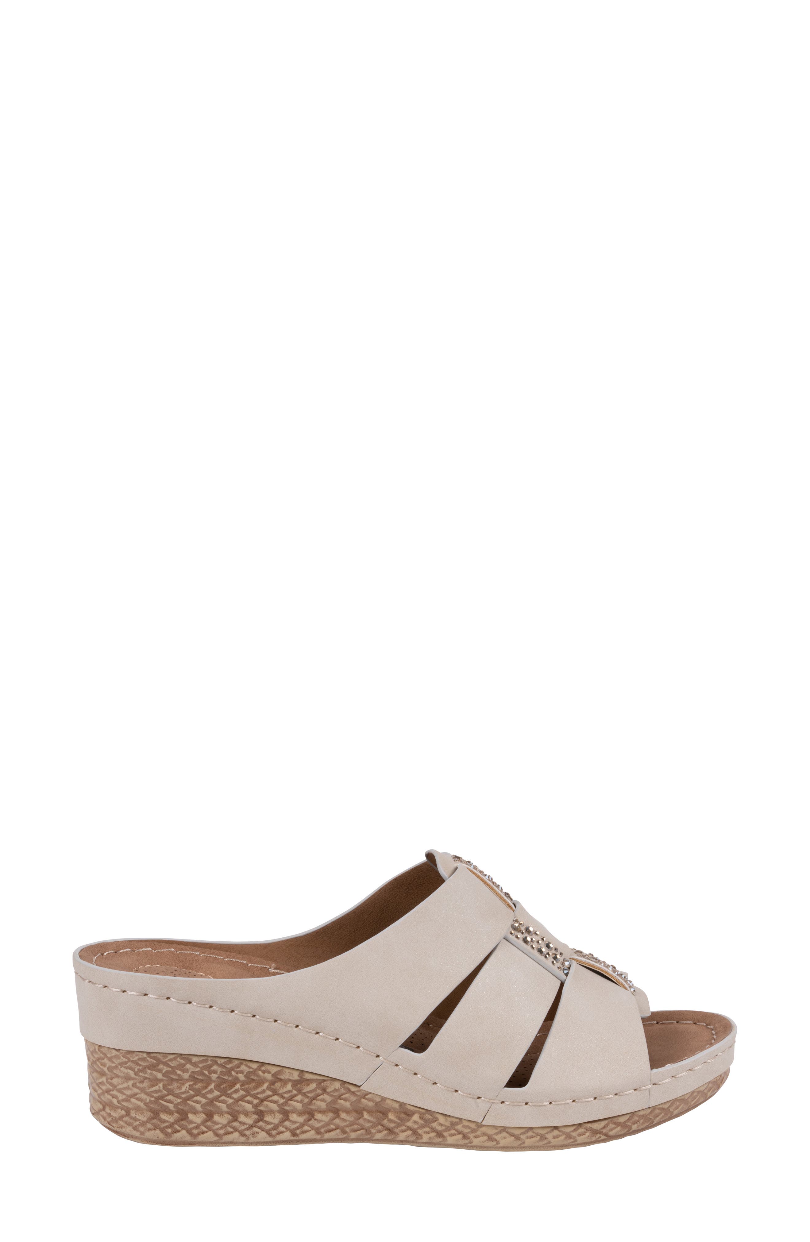 Monte Wedge Sandal, Alternate, color, BEIGE