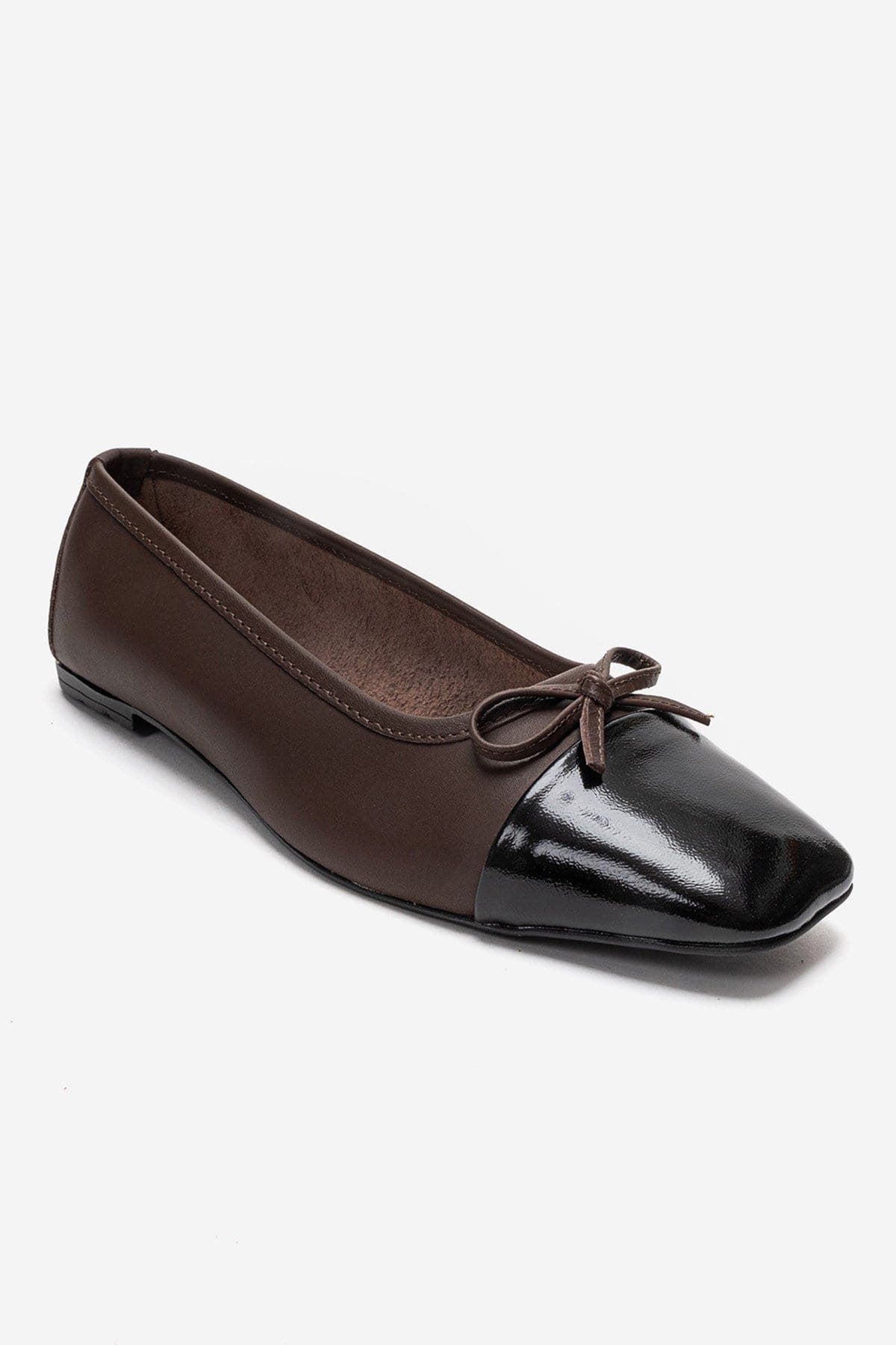 Rony Leather Ballet Flat, Alternate, color, Brown Patent