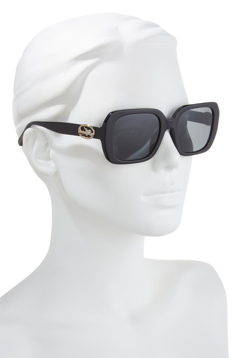 COACH 53mm Square Core Sunglasses, Alternate, color, Black