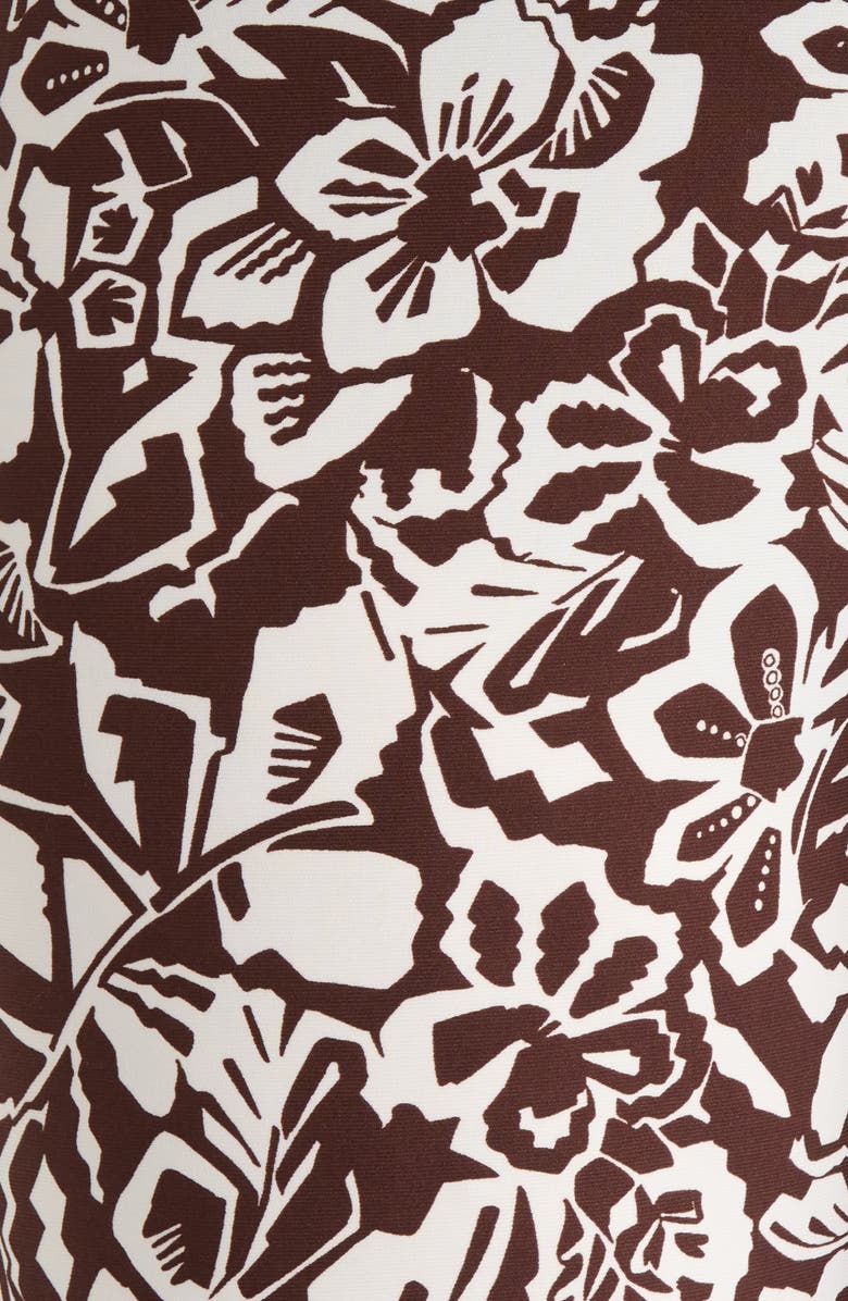 AK ANNE KLEIN Print Knit Crop Wide Leg Pants, Alternate, color, Dark Chocolate/ White