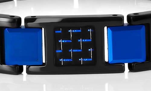 Blackjack Two-tone Tungsten & Carbon Fiber Link Bracelet