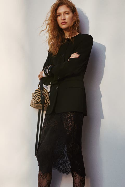Lace pencil skirt