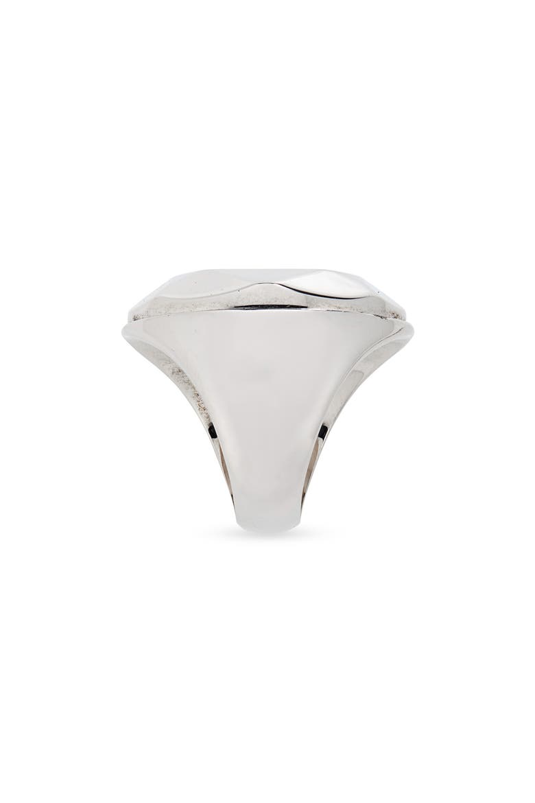 Men's Faceted Logo Signet Ring, Alternate, color, 0446-MCQ0911SIL.V.B ANTIL