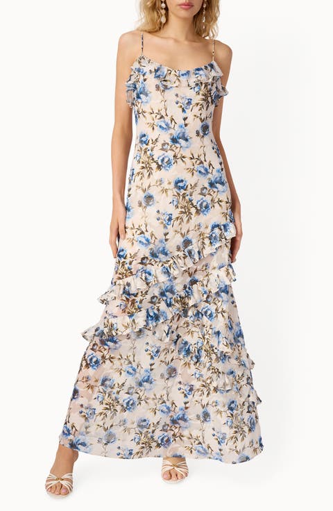 Elouisa Floral Burnout Ruffle Tiered Dress