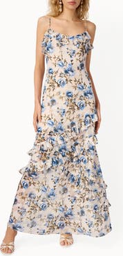 CAMI NYC Elouisa Floral Burnout Ruffle Tiered Dress