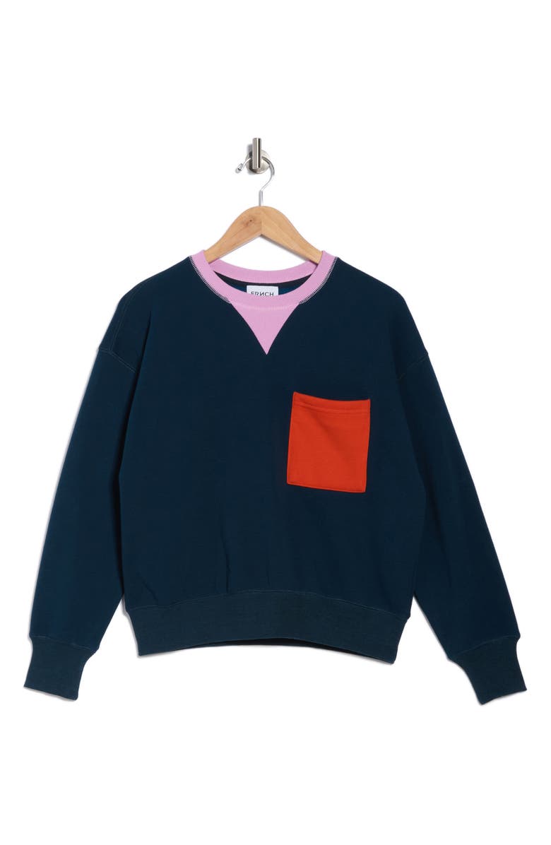 FRNCH Isadora Sweatshirt, Alternate, color, Bleu Canard