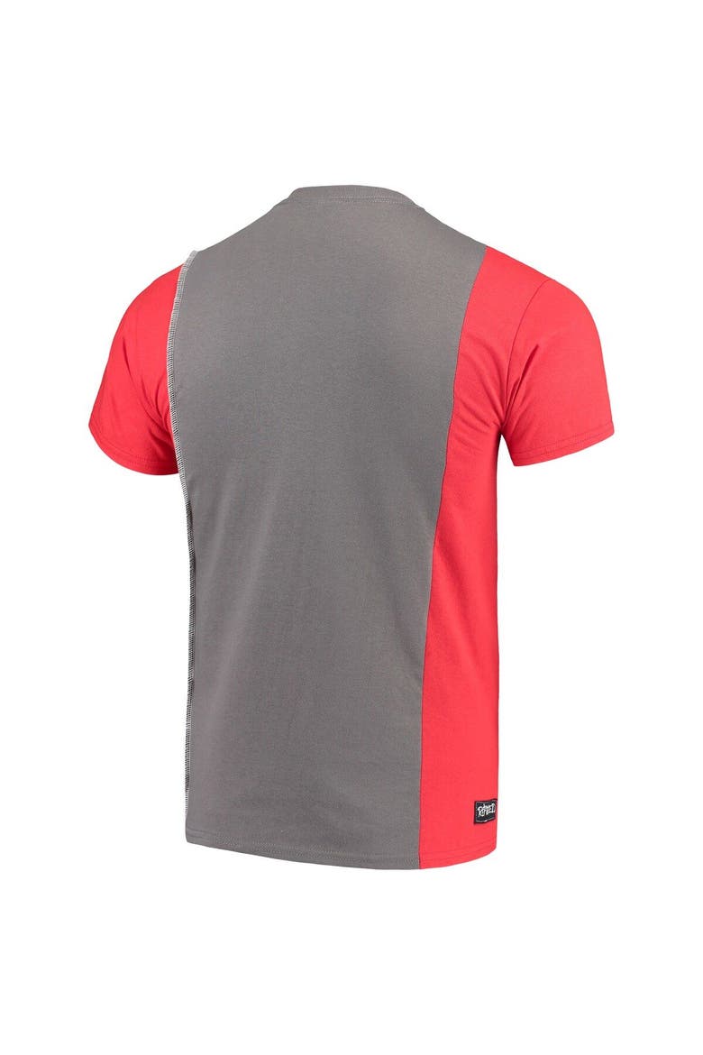Men's Refried Apparel Pewter/Red Tampa Bay Buccaneers Sustainable Upcycled Split T-Shirt, Alternate, color, Pewter