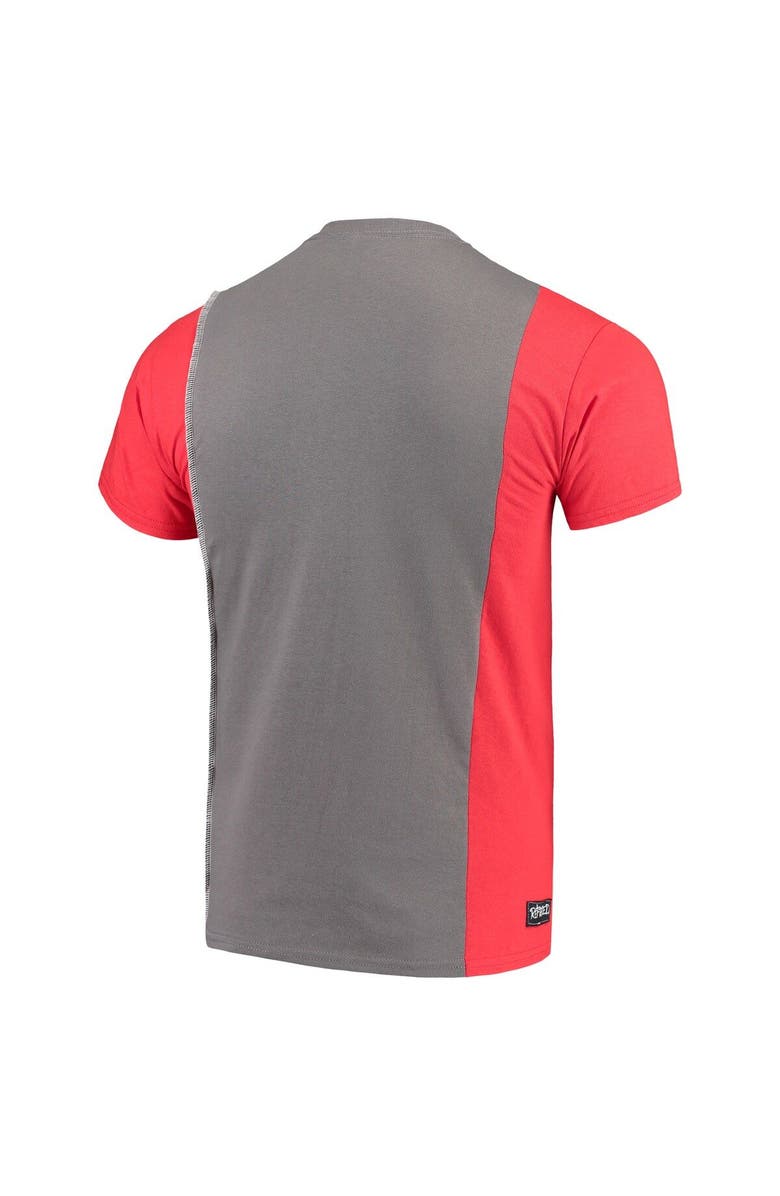 REFRIED APPAREL Men's Refried Apparel Pewter/Red Tampa Bay Buccaneers Sustainable Upcycled Split T-Shirt, Alternate, color, Pewter