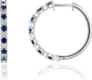 VALANI ATELIER Sapphire & Diamond Huggie Hoop Earrings