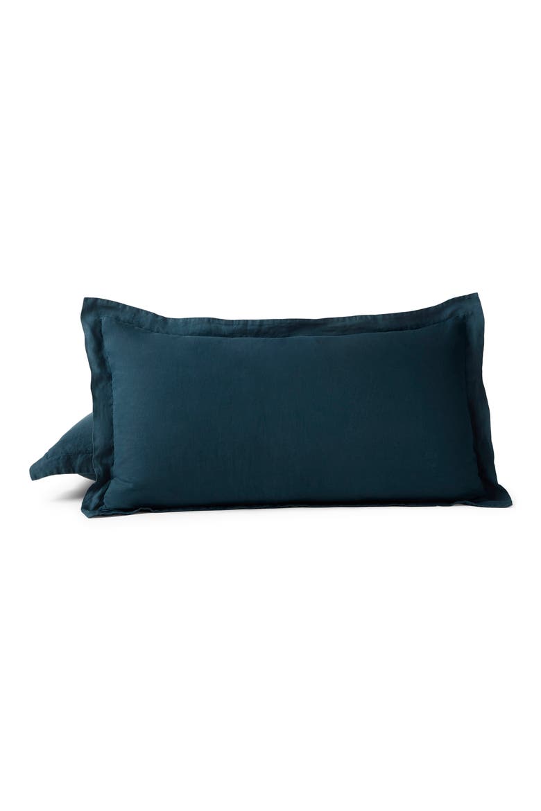 Relaxed Organic Linen Euro Sham, Alternate, color, MIDNIGHT INDIGO
